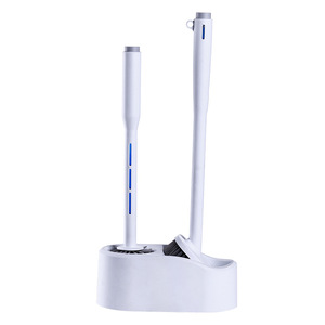 Brosse WC manuelle en silicone avec distributeur de liquide intégré, nettoyage sans angle mort, fixation murale <span class=keywords><strong>pour</strong></span> carreaux en plastique - Product Image 5