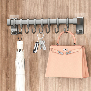 Guangkai Wall Mounted <b>Kitchen</b> <b>Rack</b> Aluminum Multifunction Adjustable No Drilling Required <b>Kitchen</b> <b>Storage</b> Hooks - Product Image 2
