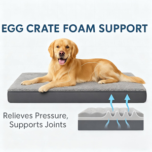 Lit pour chien imperméable, orthopédique, en mousse à mémoire de forme, avec housse Oxford lavable et amovible - Product Image 2