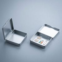 Boîtes en métal rectangulaires personnalisées à charnière, une seule pièce, 86x76x17mm, impression offset mate, emballage cadeau, boîte de rangement en métal avec logo personnalisé