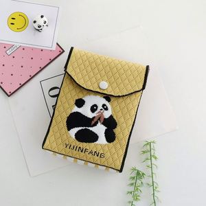 Cute <strong>Panda</strong> Secret Button Mini Knitted Mini Mobile Phone Pouch Cross Body Handbag Travel <strong>Bag</strong> - Product Image 5