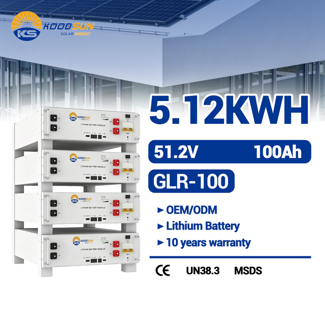 51.2V 100Ah Stackable Solar Battery Compatible With Solis Hybrid Inverter For Residential Solar System
