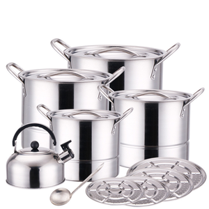14PCS Large Capacity Cooking Pot Stainless Steel Cookware Set Deep Stock Pot Kitchen <strong>Induction</strong> Casserole Steamer Pot <strong>Kettle</strong> - Product Image 6