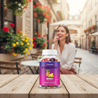 Gummies Probiotiques Marque Blanche 5 Milliards UFC Sans Sucre Complément Alimentaire pour la Santé Digestive Adultes & Enfants 60 Unités