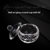 Gobelet en verre pour nail art avec couvercle, multi-formes (octogone droit, hexagone), dédié au stockage de liquides