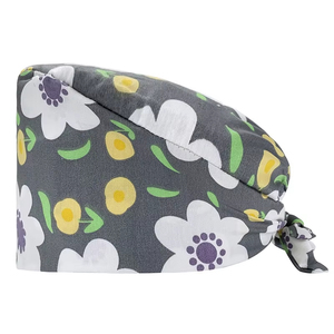 Chapeaux chirurgicaux premium à nouer avec ouverture pour queue de cheval, en coton, légers, pour bloc opératoire - Product Image 2