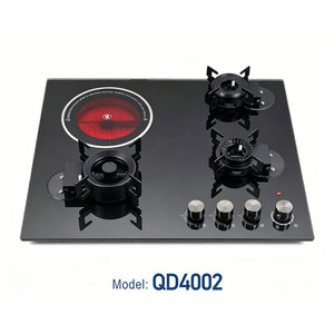 Estufa de <span class=keywords><strong>Gas</strong></span> y Eléctrica Integrada, de Vidrio Templado, con 4 Quemadores, Cocina - Product Image 3