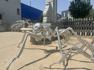 Sculpture en acier inoxydable poli miroir, statue d'animal en métal pour <span class=keywords><strong>jardin</strong></span>, cour, pelouse, paysage, décoration artistique - Product Image 4
