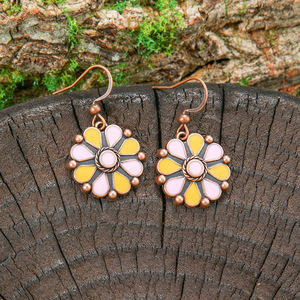 Fashion <b>Drop</b> Earrings Alloy Antique <b>Bronze</b> Plated Bohemia Style Flower Shape Party Women's Jewelry - Product Image 3