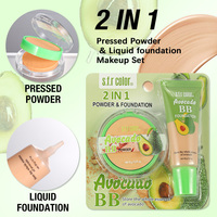 Nouvel arrivage Correcteur minéral OEM Fond de teint BB naturel et blanchissant à l'avocat Ensemble de maquillage 2 en 1 pour fond de teint poudre et liquide pressés