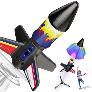 Lanceur de fusées électrique écologique pour enfants, <span class=keywords><strong>fusée</strong></span> en mousse réutilisable avec parachute, cadeau scientifique pour l'extérieur - Product Image 1