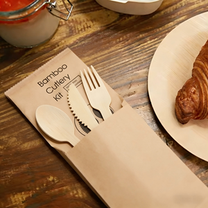 Juego <span class=keywords><strong>de</strong></span> Cubiertos Desechables Ecológicos Todo en Uno, Cuchillo, Cuchara, Tenedor, Toallas <span class=keywords><strong>de</strong></span> Papel, para Envasado <span class=keywords><strong>de</strong></span> Comida Rápida - Product Image 6