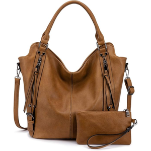 Sac à bandoulière en cuir PU pour femmes, avec fermeture à glissière et bracelet amovible, marron - Product Image 2