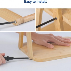 ชั้นวางผลไม้สองชั้นแบบพกพาทำจากไม้ไผ่ สำหรับใช้บนเคาน์เตอร์ครัว - Product Image 3