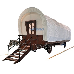 Tente de glamping en bois à 4 roues pour hôtel, avec chariot couvert, pour l'extérieur (vente en gros) - Product Image 1