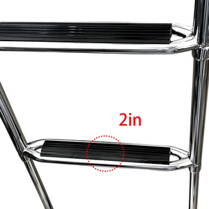 Stainless Steel Boat Ladder 4 <b>Step</b> Foldable With Curved Handrails For Marine Use - Product Image 2