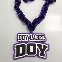 Chaînes en plastique ABS Led surdimensionnées et brillantes Vente en gros de grand logo personnalisé Collier médaille lettre en mousse EVA éclairée pour les fans de sport