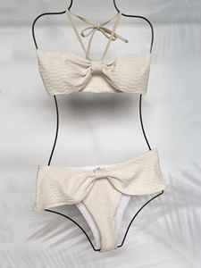 Ensemble de maillot de bain bikini 2 pièces push-up bandeau pour femme, écologique, respirant et anti-UV - Product Image 4