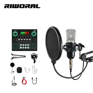 V9 SET Living Usb condensateur de jeu, Studio de musique, ensemble complet, Microphone de Studio, enregistrement, Microphone professionnel