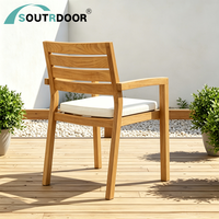 Ensemble de chaises de bistrot en teck moderne, portable, écologique, durable, finition résistante aux intempéries pour jardin, patio, villa, extérieur