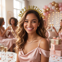 Serre-tête 3D en plastique « Joyeux Anniversaire » – Vente directe usine – Accessoire de fête audacieux pour cheveux – Décoration pour photos de célébration