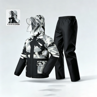 Combinaison imperméable en tissu tricoté PVC deux pièces pour hommes, imperméable avec bande réfléchissante pour motocycliste, livraison