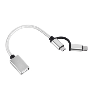 Chất lượng cao 2-in-1 loại USB2.0 OTG Adapter <span class=keywords><strong>C</strong></span>áp sạ<span class=keywords><strong>c</strong></span> nhanh Type-<span class=keywords><strong>C</strong></span> và <span class=keywords><strong>Micro</strong></span> 5pin cho xe ô tô máy tính làm bằng hợp kim bền - Product Image 3