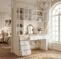 Coiffeuse polyvalente avec un grand espace de rangement, ensemble de table de maquillage pour chambre à coucher