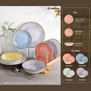 Muestras Gratis 6-10 Piezas Vajilla de Porcelana Ecológica al por Mayor con Esmalte Reactivo de Alta Calidad, Color Morado - Product Image 6