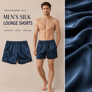 Pantalones Cortos Casuales de Seda de Morera 100% para Hombre, Transpirables, para Playa, con Logotipo Personalizado, Premium, Suaves, Ligeros, para Vacaciones de Verano - Product Image 1