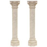 Piédestal de colonnes de marbre blanc sculpté pour homme Colonnes de marbre blanc Colonnes de marbre Inde