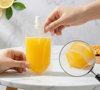 Pochette souple à bec verseur, sans BPA, scellée sur huit côtés, anti-fuite, refermable avec fermeture éclair, pour jus, lait, thé et autres boissons