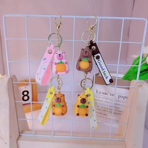 Mới capybara 3D PVC Mặt dây chuyền Keychain phim hoạt hình phim hoạt hình sáng tạo trang trí xe Keychain - Product Image 4