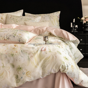 Nuovo Arrivo Set Copripiumino Lusso Quattro Pezzi King French Vintage Motivo Vegetale Lavorato a Maglia 100% Cotone Reversibile Traspirante 300 Fili - Product Image 2