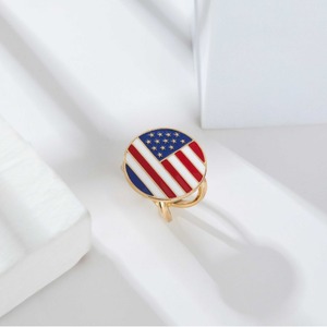 Independence Day Flag Scarf Clip Alloy Silk Screen Printing Modern Style Display Accessory - Product Image 2