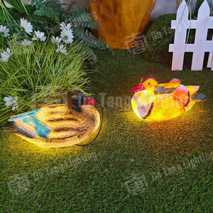 Sculpture lumineuse de canard mandarin pour jardins, bassins, jardins aquatiques, installations paysagères - Décoration de Noël et du Ramadan - Product Image 3