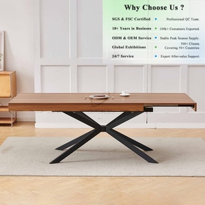 Table à manger d'intérieur OKAY, structure robuste, style classique, extensible, mobilier moderne - Product Image 1