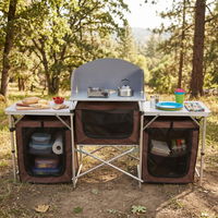 Table de camping pliable en aluminium avec sacs de rangement portables pour pique-nique en extérieur
