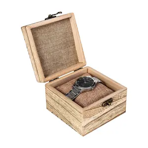 Rustic Wood Jewelry Box and Watch Box Wooden Keepsake Box Gift