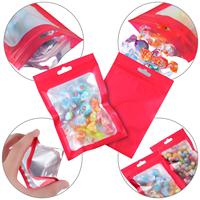 Bolsa de papel de aluminio resellable para almacenamiento de alimentos, bolsa de mylar transparente con agujero para colgar, color negro mate