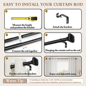 Non ci sono aste <span class=keywords><strong>per</strong></span> <span class=keywords><strong>tende</strong></span> <span class=keywords><strong>per</strong></span> camera da letto con adesivo regolabile in metallo <span class=keywords><strong>per</strong></span> tenere le piccole finestre della camera da letto senza danni alla parete - Product Image 6