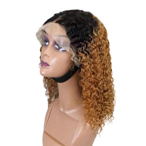 12A Jerry Curly 1B/30 Perruques brésiliennes dentelle avant 200% densité longue longueur 100% <span class=keywords><strong>cheveux</strong></span> Remy 1B/30 brun 1B/27 perruques noires - Product Image 5