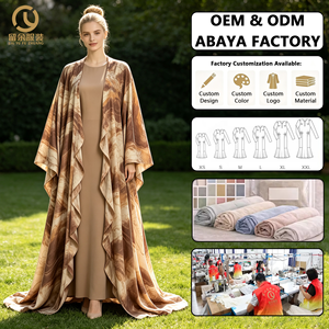 <span class=keywords><strong>Kimono</strong></span> Abaya ouvert en polyester pour <span class=keywords><strong>femme</strong></span>, motif marbré, léger, séchage rapide, tenue décontractée quotidienne, idéal pour l'Aïd, collection été 2026 - Product Image 1