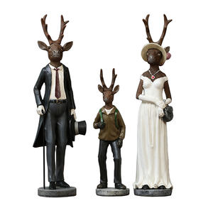 Figurine de wapiti de style vintage, ornement de cerf en résine de pays américain pour salon, <span class=keywords><strong>mariage</strong></span> ou décor d'armoire - Product Image 1