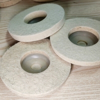 Roue de polissage en feutre de laine Liguang OEM personnalisable, 100 mm, en acier inoxydable, épaisseur 8 mm, pour travaux métalliques, moyenne dureté
