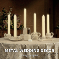 Porte-bougie conique en céramique de style nordique, bougeoir en céramique en gros pour la décoration de table de mariage et de fête