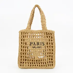 Designer Mode Handgemaakte Gehaakte Kleine Raffia Tote