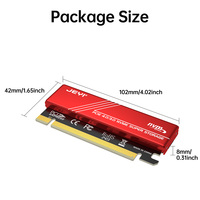 Carte adaptateur OEM Jeyi M.2 NVMe vers PCIe 4.0 X16 avec dissipateur thermique en aluminium pour Samsung 980 PRO/970 EVO SSD Produits de commande en gros Stock