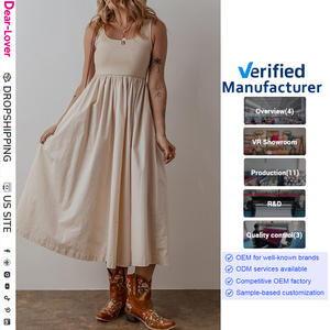 15% OFF Thân Yêu-người yêu bán buôn trong kho Scoop cổ gân vạt áo xếp li không tay dài Ăn mặc - Product Image 1