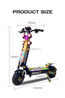 Scooter électrique tout-terrain numérique à deux roues 72V 10000W à double moteur, longue portée, batterie au lithium pliable, haute vitesse, courte distance